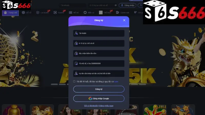 Cách thức đăng ký tài khoản tại nhà cái S666